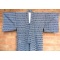 Vintage Men's Yukata - Dark Blue & White Link Pattern