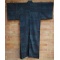 Antique Dark Blue Mawata Ojiya Tsumugi Kimono
