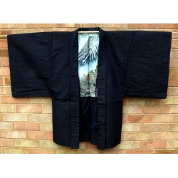 Haori with Hadpainted Farmhouse and Moutain