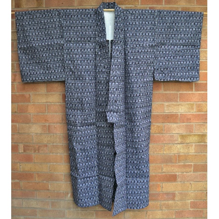 Vintage Men's Yukata - Dark Indigio Blue