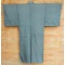 Men's Blue Grey Plain Silk Kimono