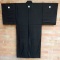 Men's Vintage Black Silk Kimono with Crests