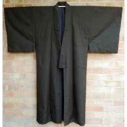 Men's Vintage Japanese Dark Brown Silk Kimono