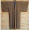 Men's Vintage Japanese Brown Silk Triangle Pattern Kimono