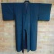 Men's Vintage Dark Blue Silk Kimono