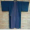 Men's Vintage Dark Blue Silk Kimono