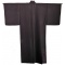 Men's Vintage Japanese Kimono in Dark Brown Tsumugi Silk