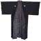 Men's Black Silk Vintage Itsutsumon Kimono