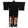 Japanese Tomesode Kimono - Cranes and Flowers