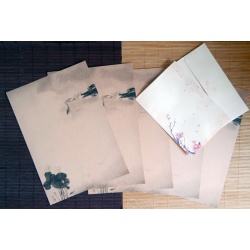 Lotus Ink Wash Kraft Writing Paper & Envelopes