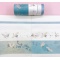 Washi Tape Rolls with Light Blue Cranes and Wave Border Designs