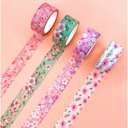 Washi Tape Rolls with Cherry Blossom Designs