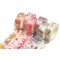 Washi Tape Rolls with Pink Tone Flower and Leaf Designs