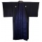 Men's Black Habutae Silk Vintage Itsutsumon Kimono