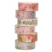 Washi Tape Rolls with Pink Tone Flower and Leaf Designs